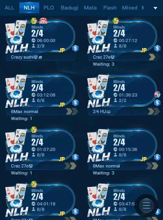 GoldFish X-Poker lobby