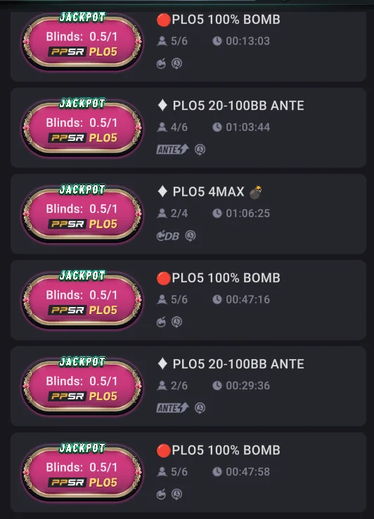 Molly's PPPoker club lobby